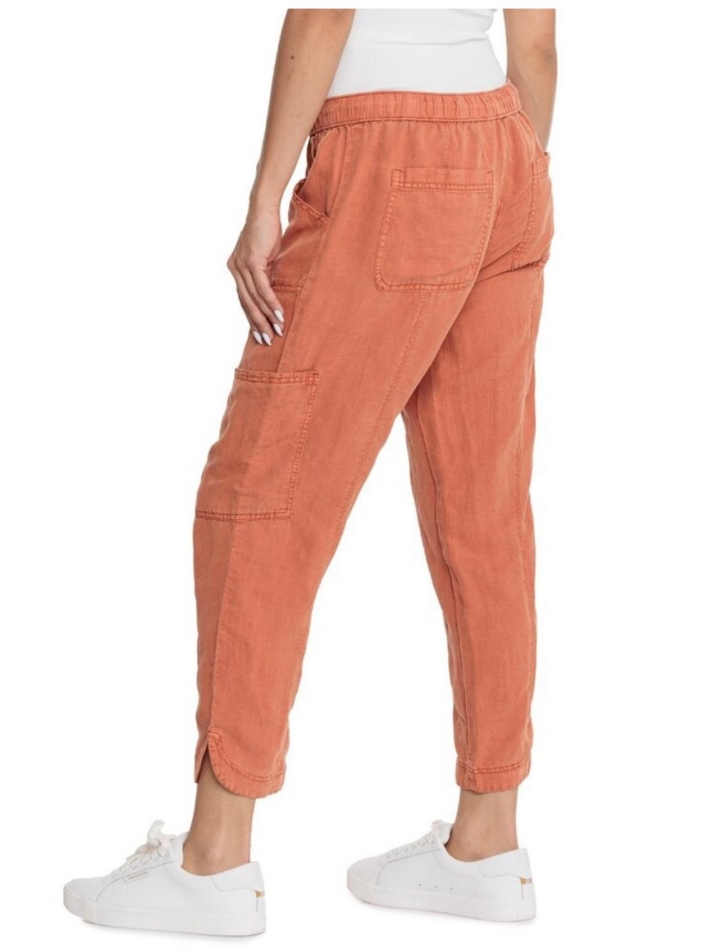 C&C California Cropped Cargo Pants linen blend